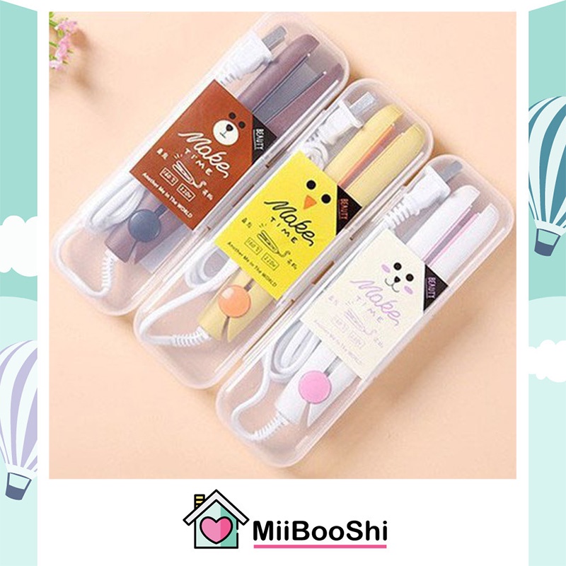 Máy uốn duỗi là tóc mini đa năng 2 trong 1 hàn quốc Make Time nhỏ gọn tiện lợi bỏ túi MiibooShi SL50
