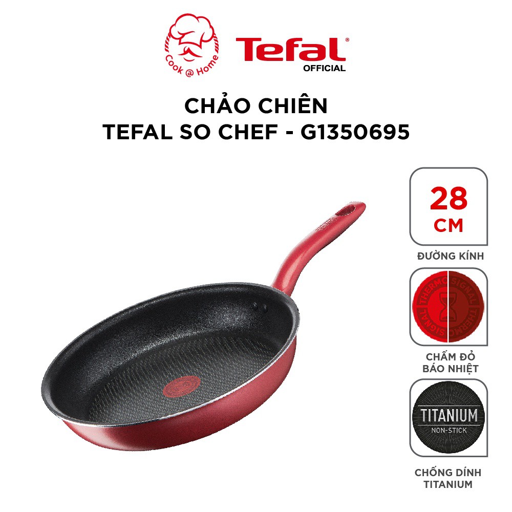 [FREESHIP]  Chảo chiên Tefal So Chef size 21, 24, 28cm đáy từ