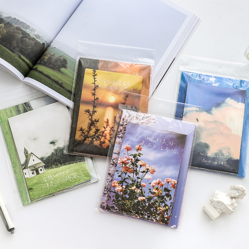 Bộ 11 Tấm Hình Dán Phong Cảnh Trang Trí Sổ Tay