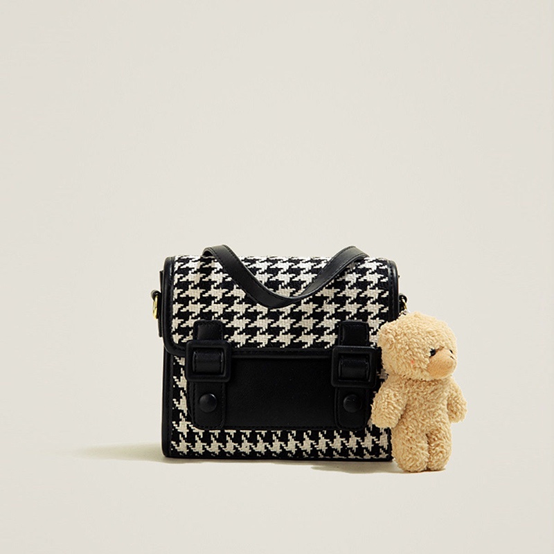 Túi đeo chéo IELGY họa tiết kẻ sọc phong cách retro thời trang cho nữ