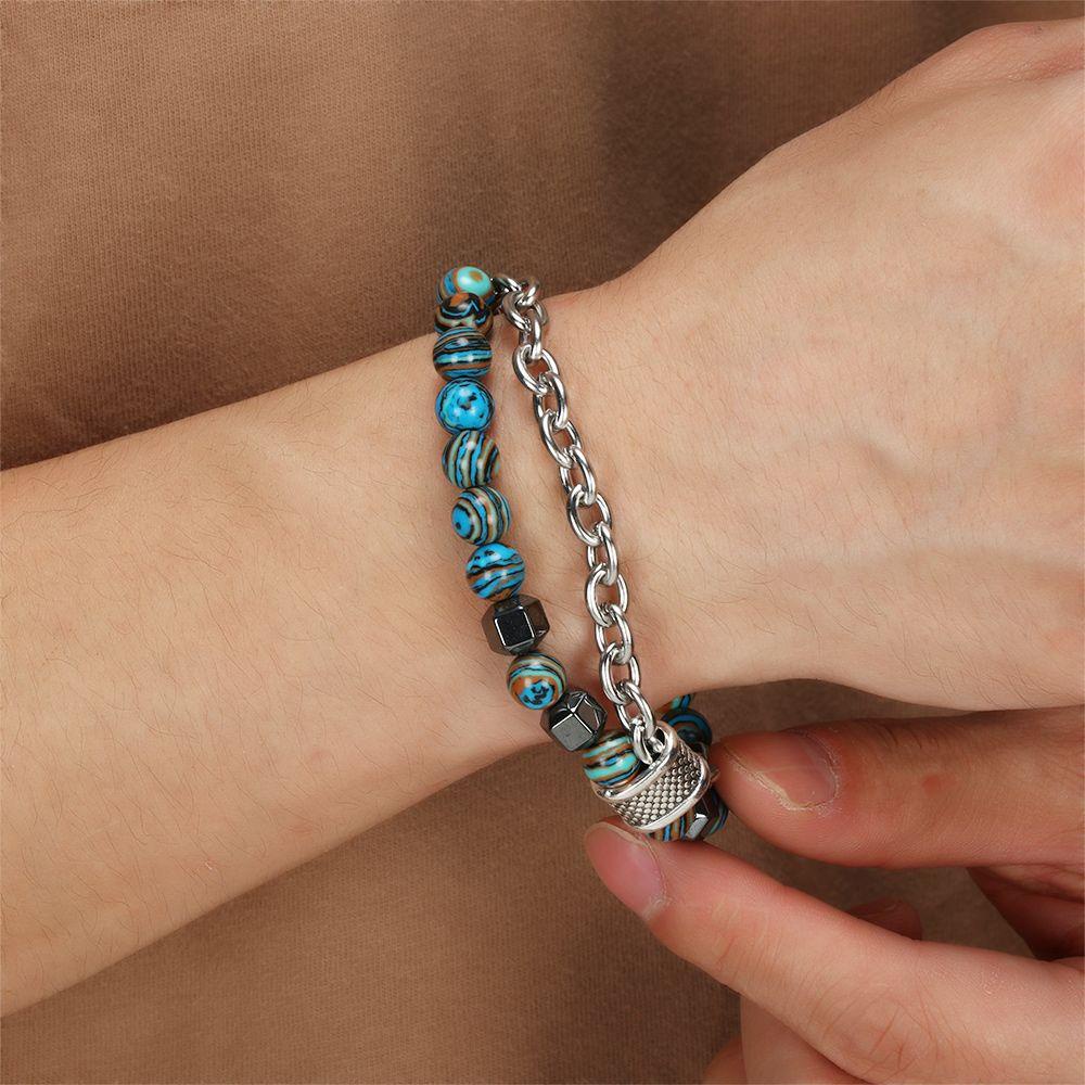 Vòng Tay Chuỗi Hạt Đá Obsidian 8mm Thời Trang