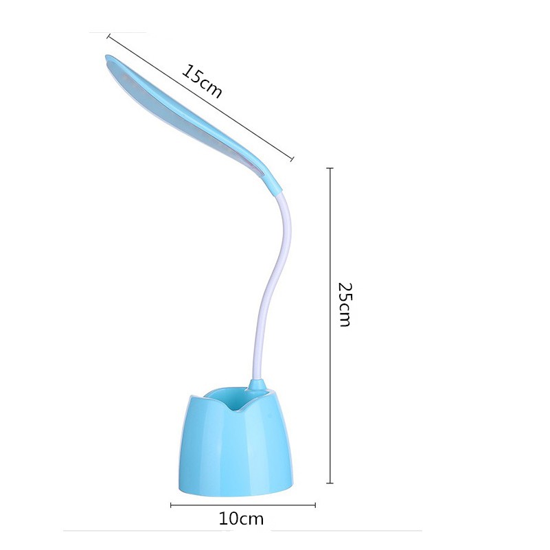 Đèn bàn tích điện có giá để điện thoại cổng sạc USB đèn học chống cận