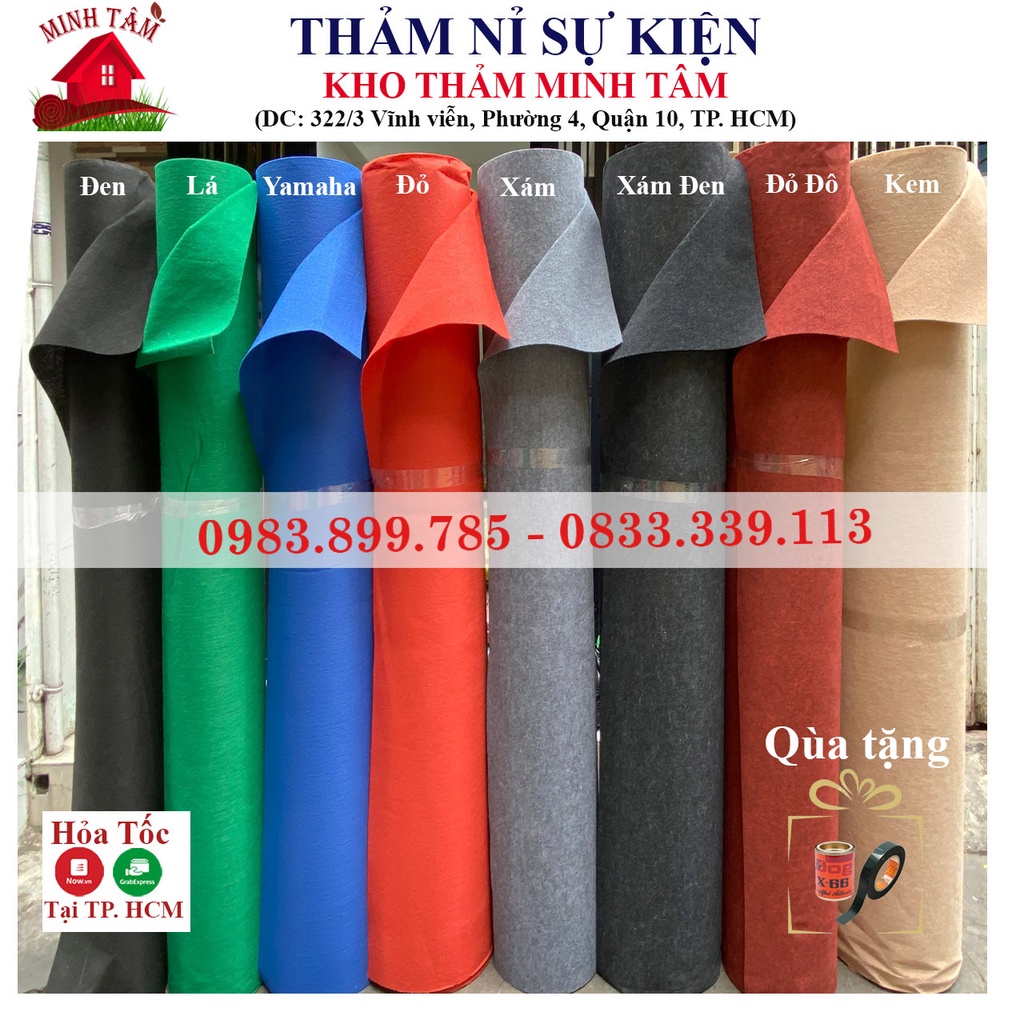 Thảm trải sàn nỉ - Thảm lót sàn trải phòng giá rẻ trải dày 3mm trải sự kiện, trải cửa hàng, phòng ngủ