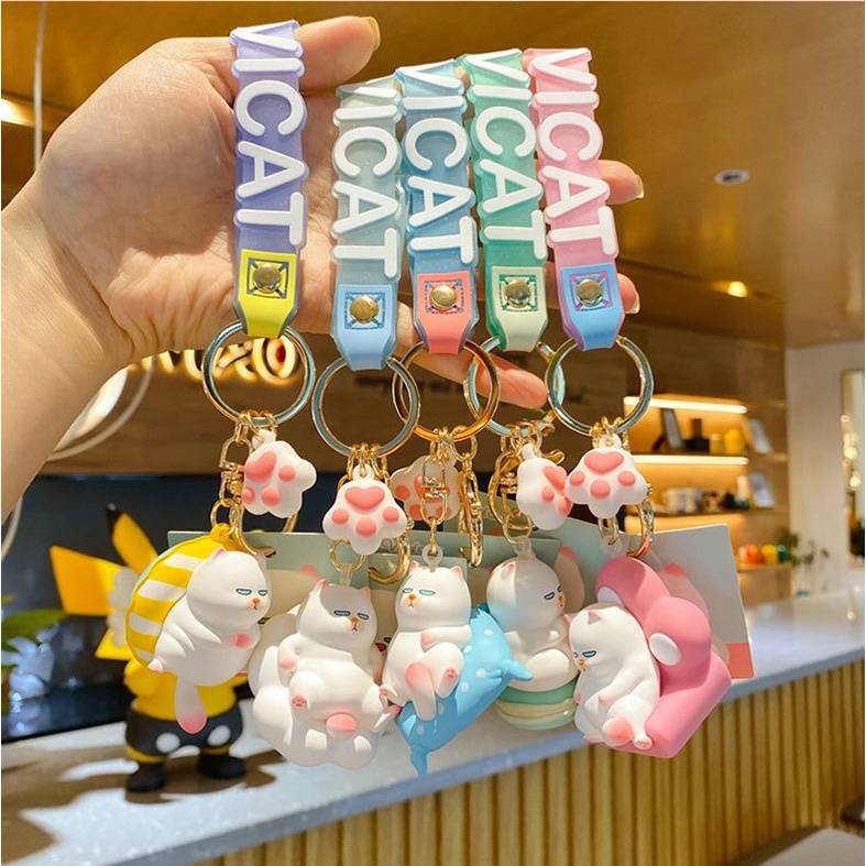 Móc khóa Cao Cấp Mèo VIVICAT nằm và ngồi siêu ngầu