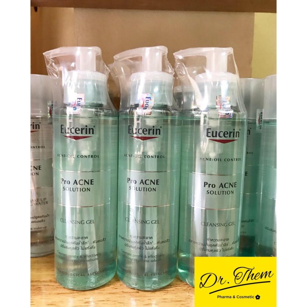 Sữa Rửa Mặt Eucerin Cho Da Dầu Mụn.Eucerin Pro Acne Solution Cleansing Gel 200ml.