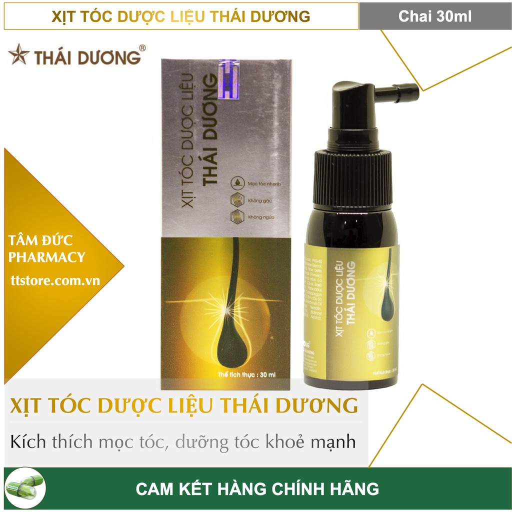 XỊT TÓC DƯỢC LIỆU THÁI DƯƠNG [Chai 30ml] - Kích thích mọc tóc, dưỡng tóc khoẻ mạnh