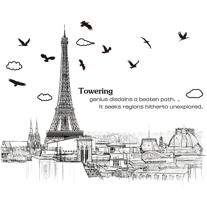 Decal dán tường Tháp Eiffel