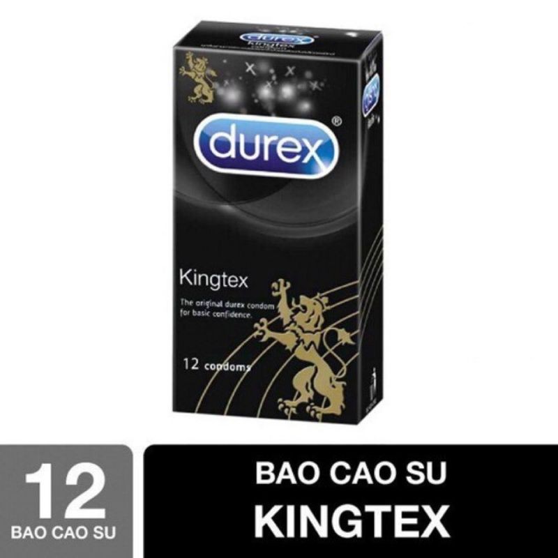 [DUREX Kingtex] Bao cao su chính hãng hộp 12 cái giá shock, vừa vặn với kích thước đa số đàn ông người Việt