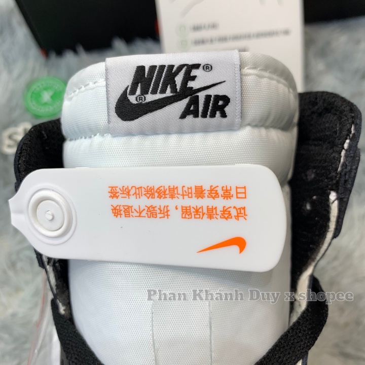 Giày thể thao jordan chicago black white - sneaker jordan panda ttrắng cổ cao đen nam nữ dủ phụ kiện