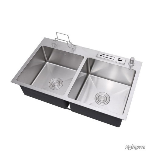 Chậu rửa chén bát inox 304 đúc cao cấp Sentano Plus đa năng kt 8245 có cài dao, gác thớt