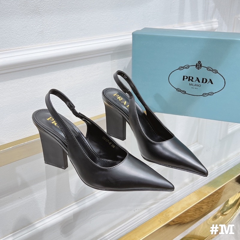 Sandal prada gót dẹt mũi nhọn fullbox