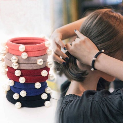 ( DEAL 1K ) (thitun15) (nguyendangphieu) Dây Chun Buộc Tóc Hạt Nhân Tạo