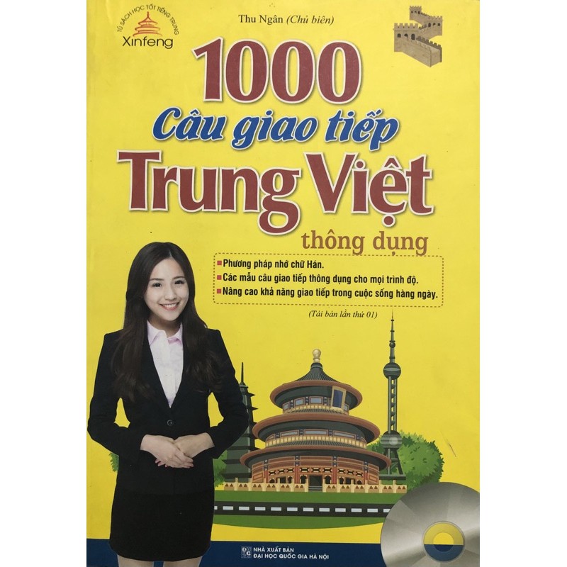 Sách 1000 câu giao tiếp Trung Việt ( Kèn CD )