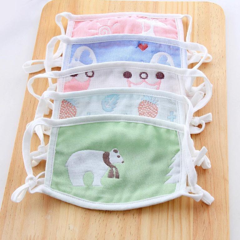 Khẩu trang xô 6 lớp cotton mềm mại nhiều hoạ tiết cho bé yêu