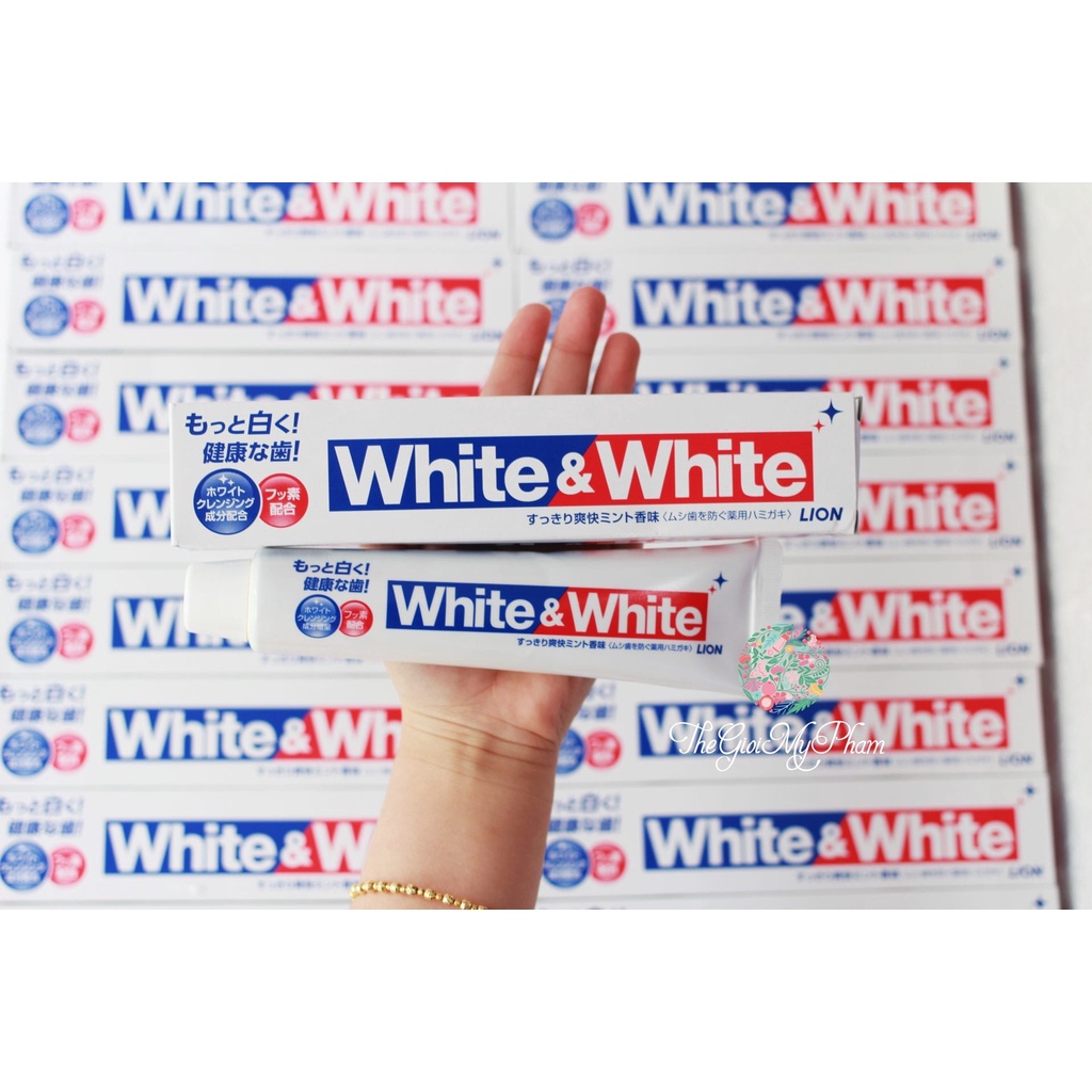 [Mã COSBAUXANH giảm 8% đơn 200K] Kem đánh răng White & White Lion làm trắng răng , hơi thở thơm mát 150g Nhật Bản