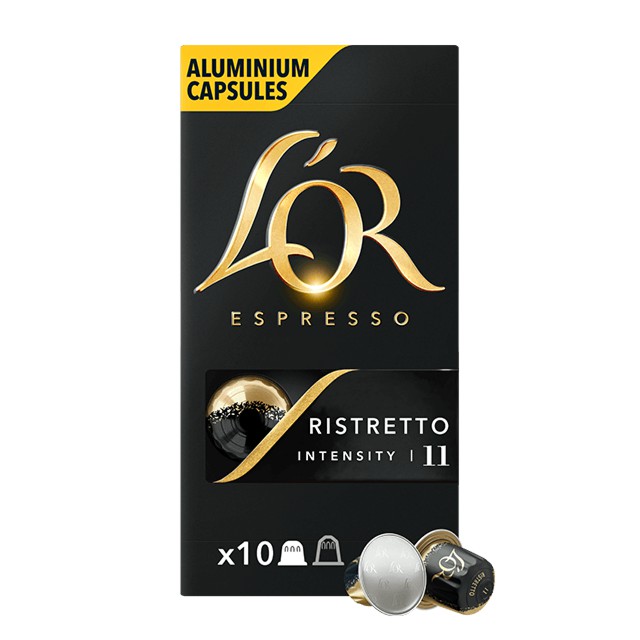 Viên nén cà phê Nespresso compatible L'OR - 𝐄𝐒𝐏𝐑𝐄𝐒𝐒𝐎 𝐑𝐈𝐒𝐓𝐑𝐄𝐓𝐓𝐎 - Hộp 10 coffee capsules