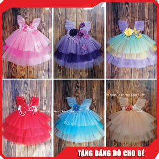 Váy cánh tiên xòe 3 tầng cho bé gái 2-19kg