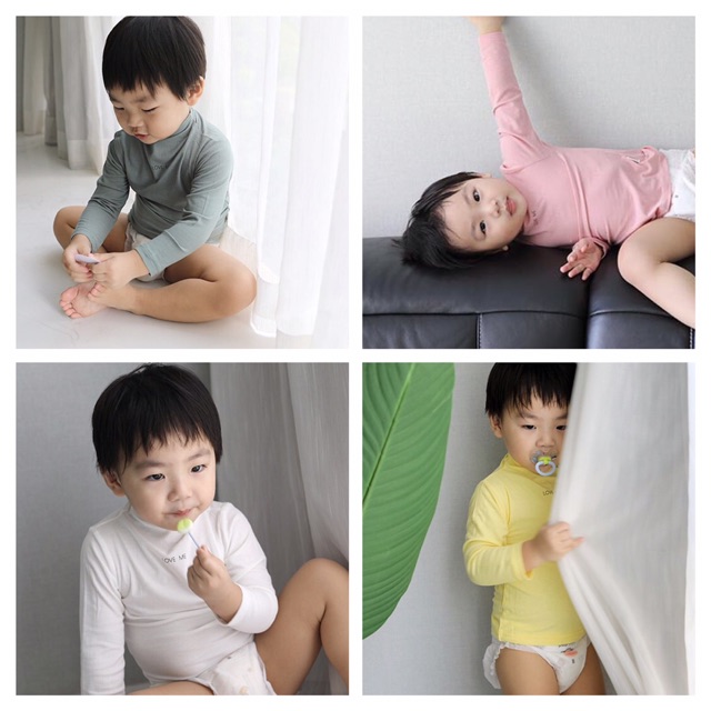 [MINKY MOM QUẢNG CHÂU] Áo cao cổ thun gân Minky Mom hàng Chuẩn Quảng Châu cho bé