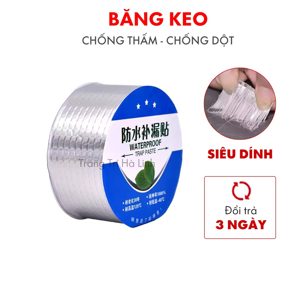 Băng keo chống thấm, chống dột khổ 10cm siêu dính dùng dán ống nước rò rỉ, tường nứt