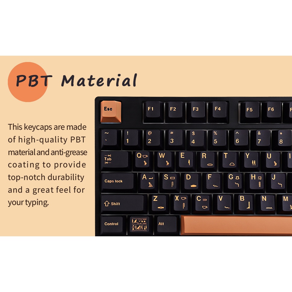 GMK Pharaoh PBT Keycap 129 phím Cherry Profile DYE-SUB GMK Personalized KeyCaps cho Cherry MX Switch Bàn phím cơ / Bàn phím cơ trò chơi