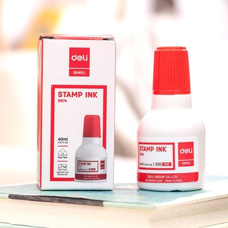 Mực dấu 40ml DELI, Đỏ E9874