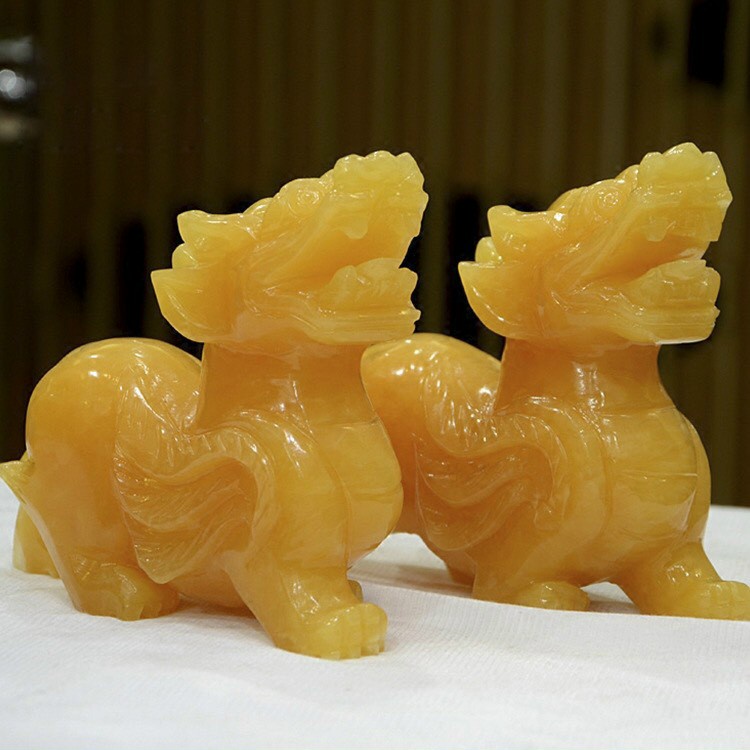 Tỳ hưu phong thủy , tỳ hưu cánh đá ngọc hoàng long - 10cm & 12cm & 15cm