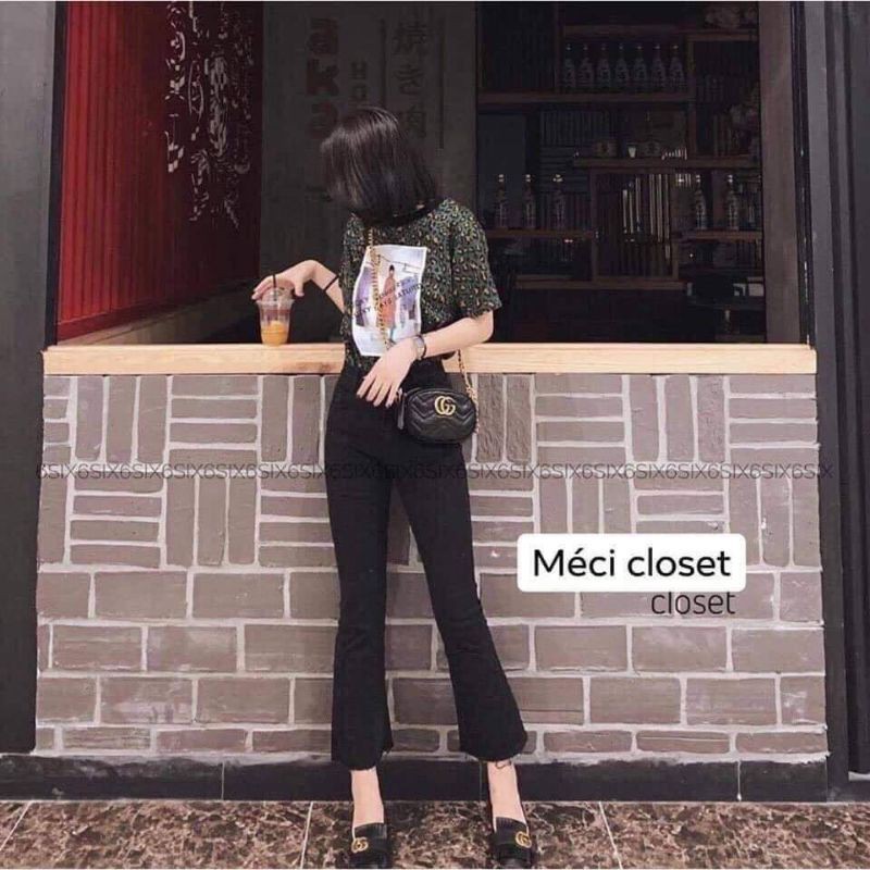 Quần Jeans Nữ Ống Loe Đen Trơn [có BIG SIZE] | BigBuy360 - bigbuy360.vn