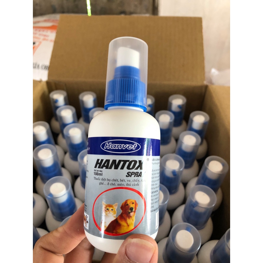 Xịt diệt ve rận bọ chét Hantox cho chó mèo