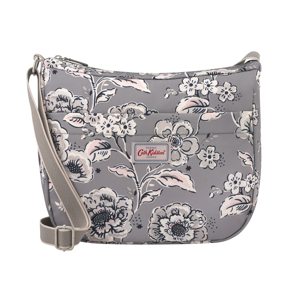 Cath Kidston - Túi đeo chéo Chintz Flower Medium Recycled Zip Messenger - 979771 - Deep Grey