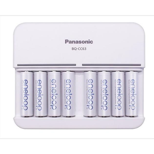 Bộ sạc kèm 8 pin AA 2000mAh hàng chính hãng panasonic giá siêu tốt, bảo hành 3 tháng | Mic không dây, máy ảnh, điều khiể