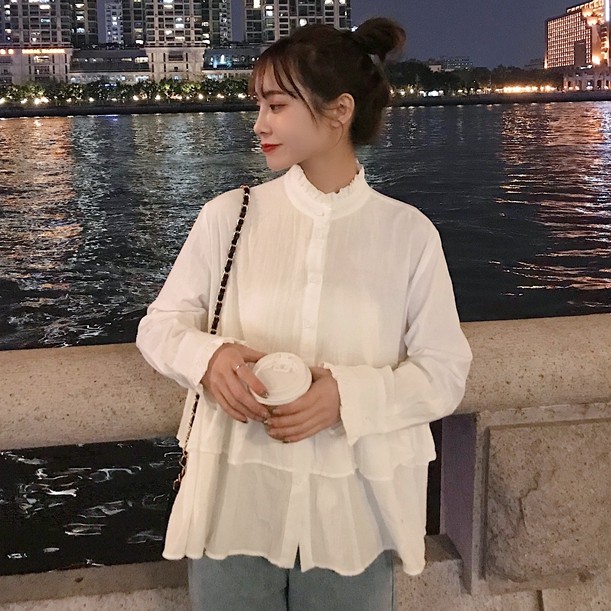 Áo sơ mi nữ tay dài babydoll Emilyshop