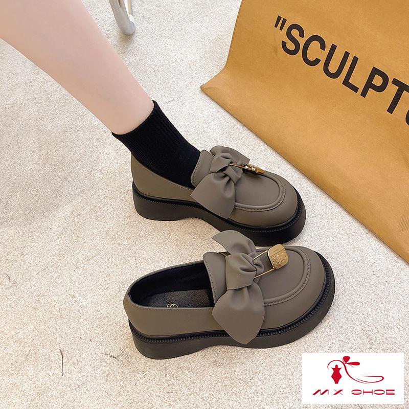 M & X ~  Giày Da Nữ Phong Cách Anh Quốc Cổ Điển Thời Trang Mới 2022