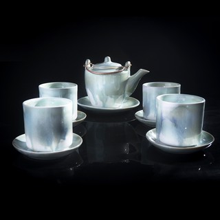 Bộ Ấm Chè Lục Giác Men Ngọc Trai - Bộ Ấm Trà Men Ngọc Trai Cực Kỳ Đẳng Cấp - Gốm Sứ Bát Tràng