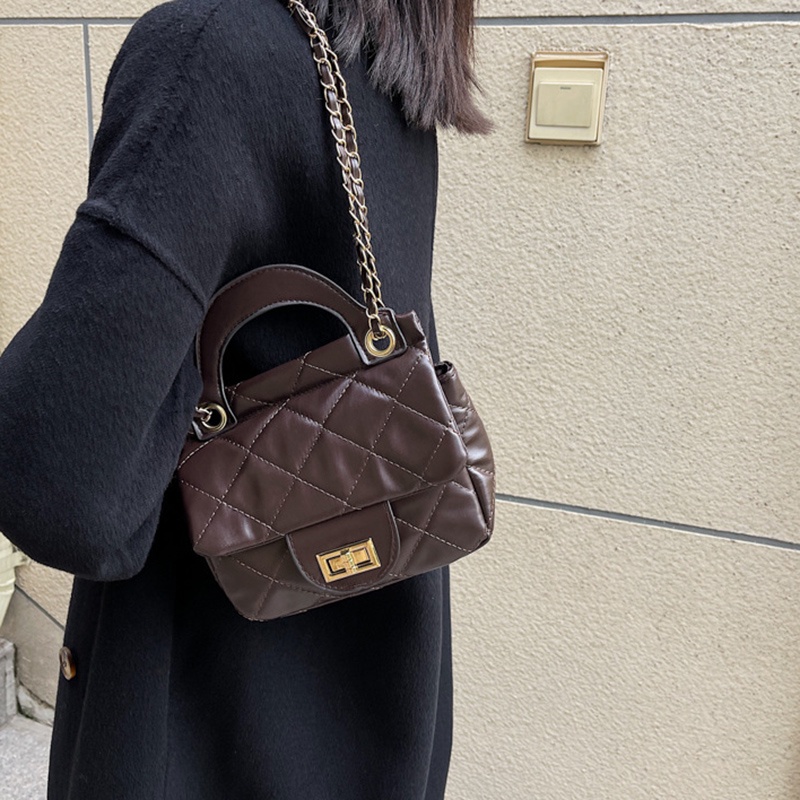 Túi đeo vai họa tiết hình thoi phong cách Hàn Quốc thời trang dành cho nữ IELGY