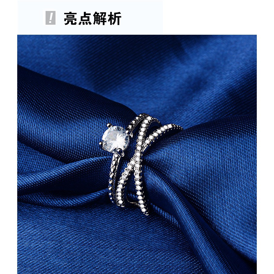 Nhẫn đeo tay bằng kim loại đính đá lấp lánh dành cho nữ