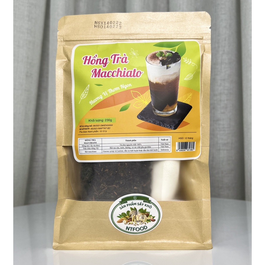 [Mã BMBAU50 giảm 7% đơn 99K] Set nguyên liệu pha Hồng trà Machiato 230g (10 - 15 ly) NTFood - Nhất Tín Food