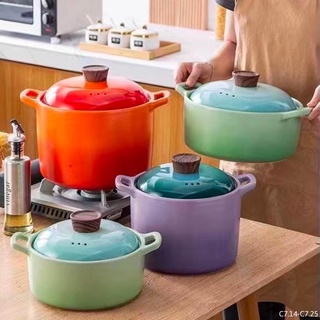 Nồi kho cá, hầm gà tráng men màu đỏ phong cách bắc âu cực bắt mắt fiore