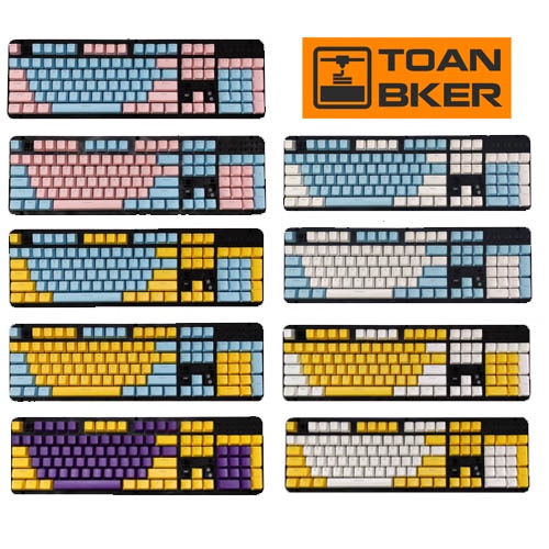 Keycap PBT xuyên led, double shot, mix 2 màu, keycaps dùng cho bàn phím cơ