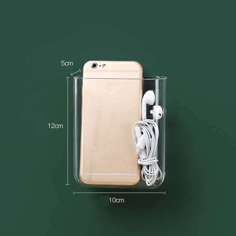 Giá đựng đồ gắn tường tự dính không cần khoan thiết kế trong suốt đa năng tiện dụng