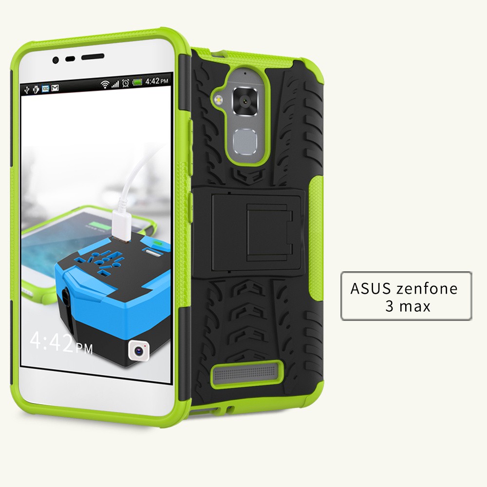 Ốp điện thoại chống sốc thiết kế 2 trong 1 có giá đỡ tiện lợi cho Asus Zenfone 3 Max ZC520TL ZC553KL