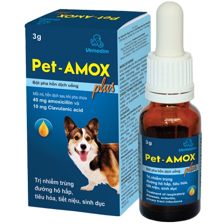 Pet Amox plus - Thuốc uống trị tiêu chảy, hô hấp