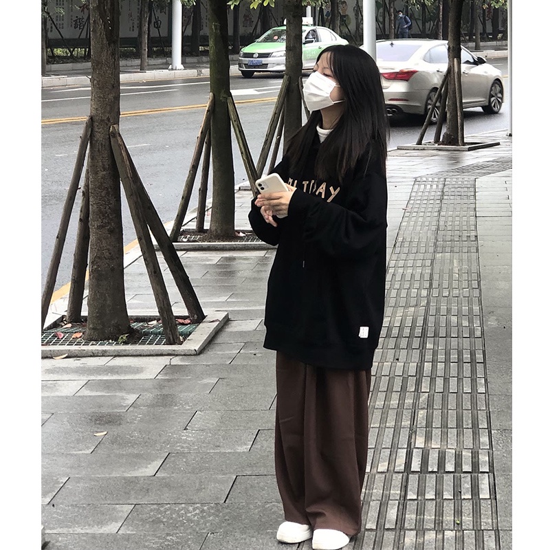 NRVP Áo hoodie dáng rộng thời trang Hàn Quốc 2022 dành cho nữ