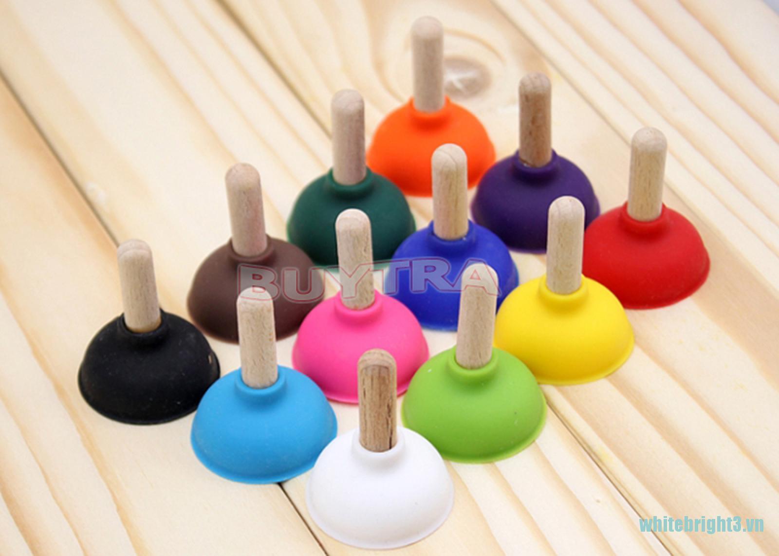 IPHONE White / Lot 6 Pcs Plunger Holder Sucker Toilet Shape Wood Stand Cell Phone Phone