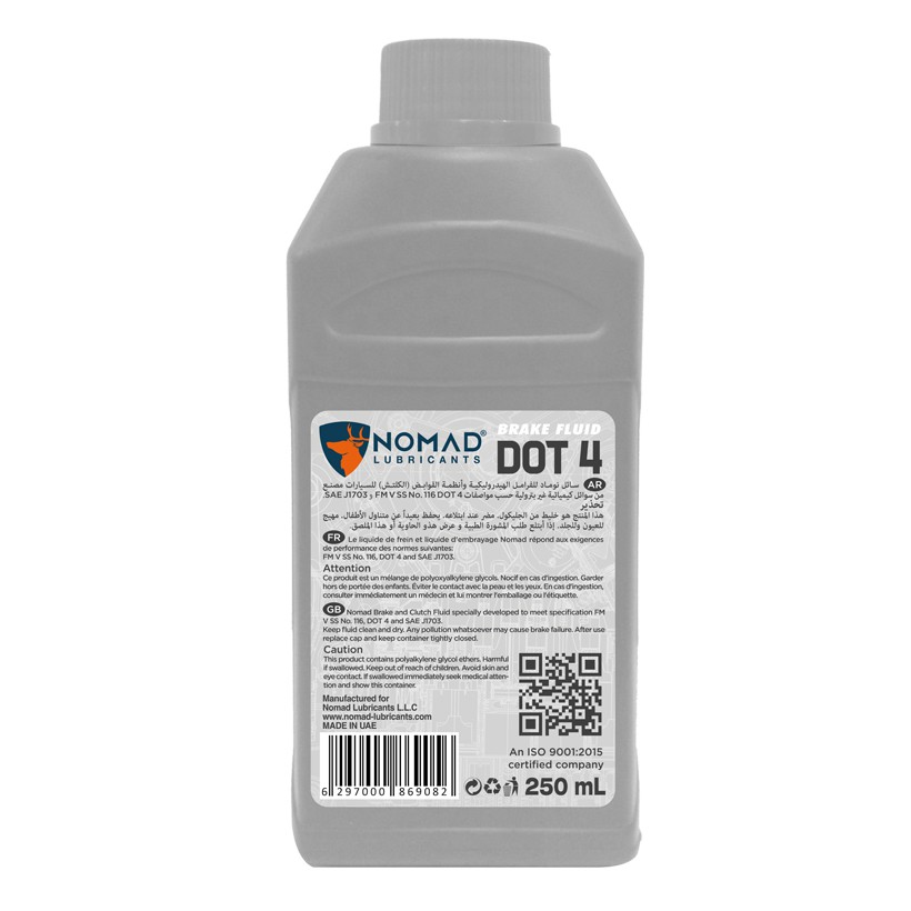 [MUA 1 TẶNG 1] SẢN PHẨM DẦU PHANH NOMAD BRAKE FLUID DOT 4 – DÙNG CHO CẢ PHANH ĐĨA VÀ PHANH TANG TRỐNG