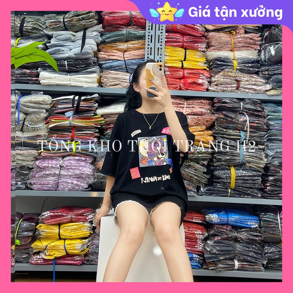 💚 🎯 Ảnh thật 100% 🎯 ✅💚Áo phông thụng in hình,áo thun dáng rộng hình chuột