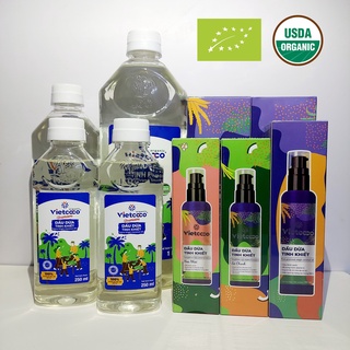 Dầu Dừa Organic 100% Nguyên Chất Ép Lạnh Vietcoco Dưỡng Da Và Tóc