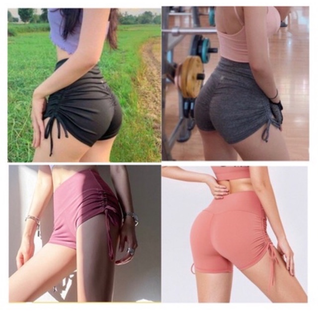Quần tập gym,yoga, aerobic chun mông nữ ,quần đùi thể thao rút dây