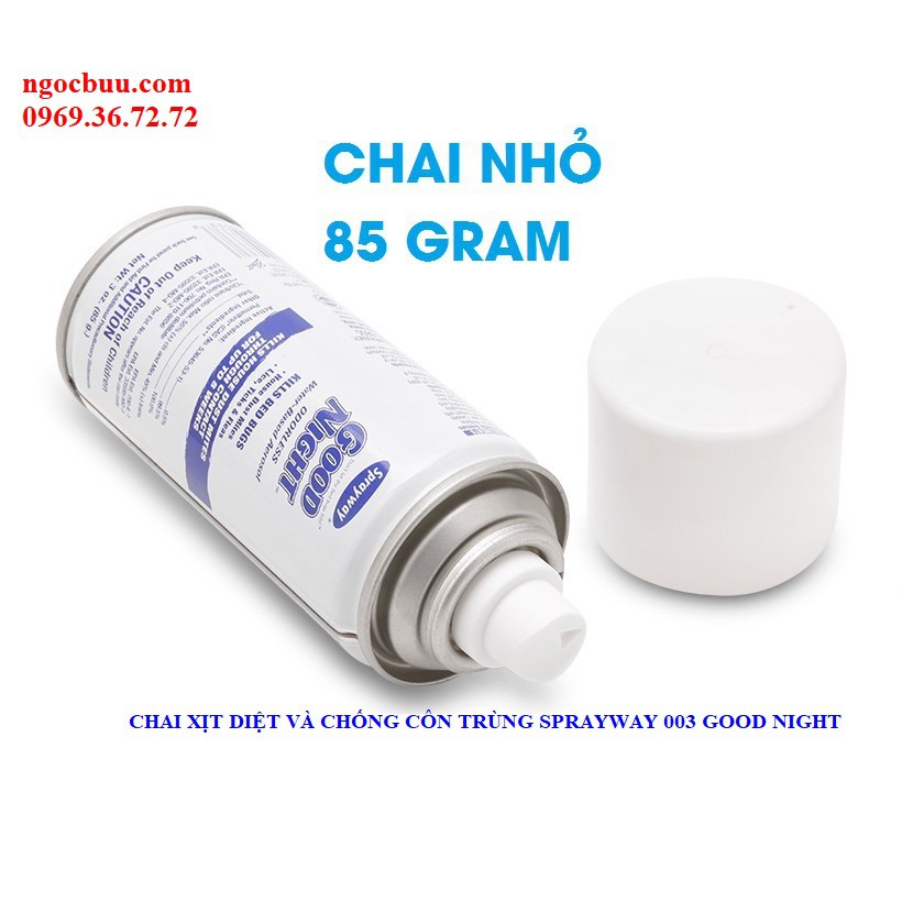 CHAI XỊT DIỆT VÀ CHỐNG CÔN TRÙNG SPRAYWAY GOOD NIGHT 85Gram