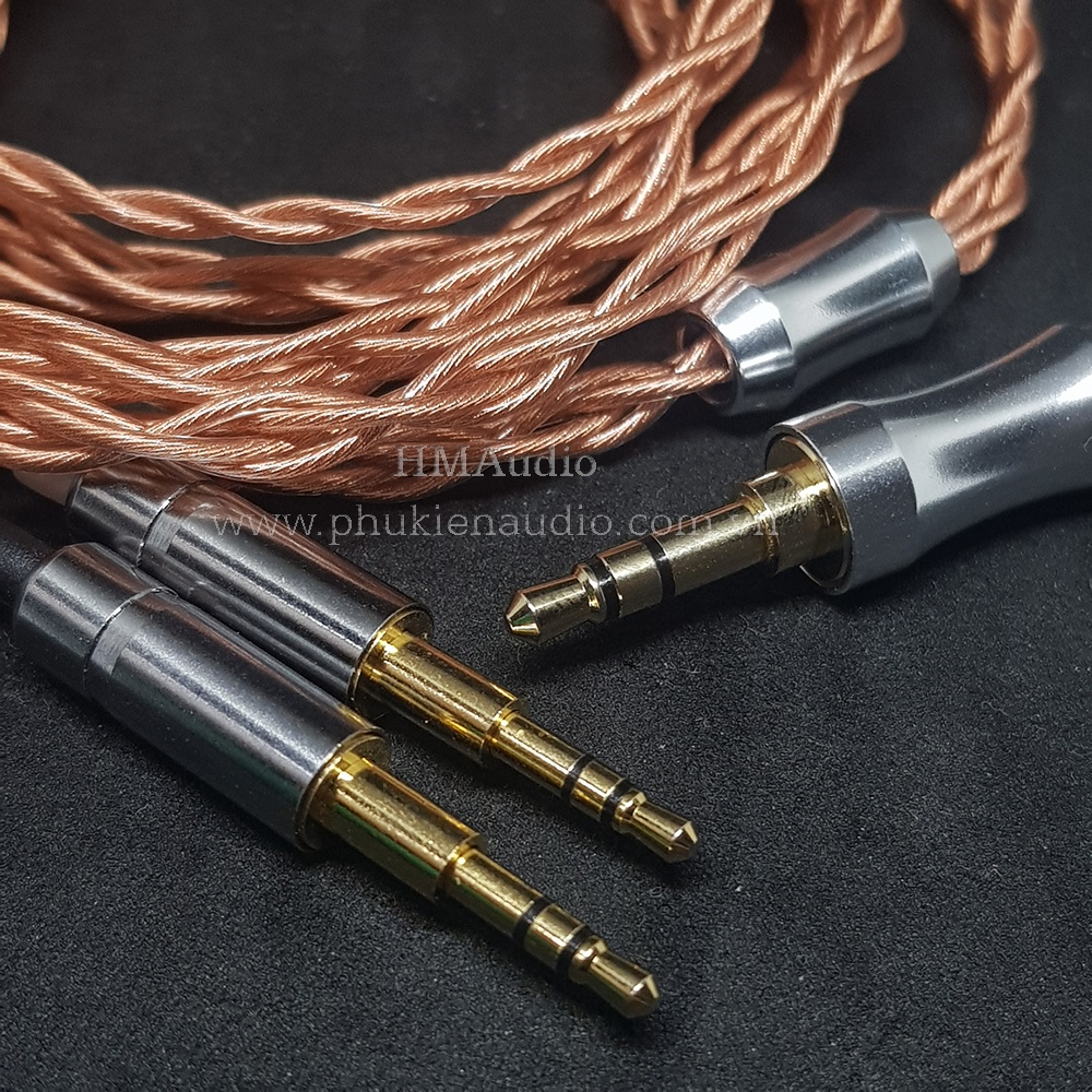 Dây tai nghe đồng OFC 1.2mm tết 4 - Hifiman Dual 3.5mm