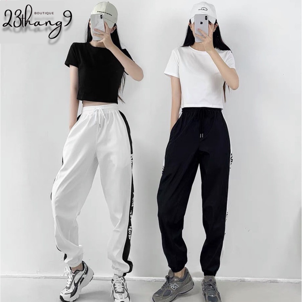 Áo croptop nữ cổ tròn áo ôm body tay ngắn chất vải dày dặn croptop trơn dáng basic đen trắng cá tính sexy 23thang9